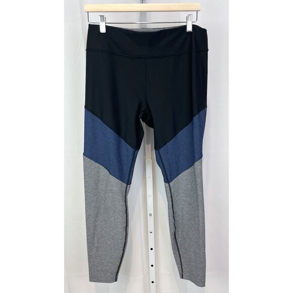 OUTDOOR VOICES  Size L Tri Tone Mid Rise Leggings Blue Gray - Picture 1 of 5